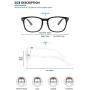 Livho 2 Pack Blue Light Blocking Glasses, Computer Reading/Gaming/TV/Phones Glasses for Women Men,Anti Eyestrain & UV Glare (Light Black+Clear)