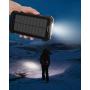 Solar Power Bank X-DRAGON 24000mAh Waterproof Portable Solar Charger with Dual Inputs(USB-C & Micro), Dual Flashlights, Compass for iPhone, iPad, Samsung, Cell Phones, Outdoors, Camping