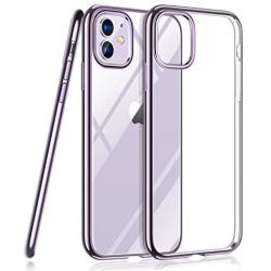 TORRAS Crystal Clear iPhone 11 Case, [10X Anti-Yellowing] Thin Slim [Anti-Scratch] Shockproof Soft TPU Rubber Cover Case for iPhone 11 6.1 inch, Purple