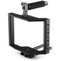 Movo SCG-30 Aluminum Alloy DSLR Camera Cage with Top Handle Grip - Camera Holder with Shoe Mount and 15mm Rod for DLSR Cameras