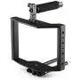 Movo SCG-30 Aluminum Alloy DSLR Camera Cage with Top Handle Grip - Camera Holder with Shoe Mount and 15mm Rod for DLSR Cameras Movo SCG-30 Aluminum Alloy DSLR Camera Cage with Top Handle Grip - Camera Holder with Shoe Mount and 15mm Rod for DLSR Cameras