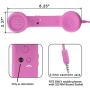 CM Vintage Retro Telephone Handset Cell Phone Receiver MIC Microphone for Cellphone Smartphone, 3.5 mm Socket (Pink)