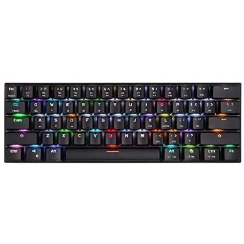 MOTOSPEED 60% Mechanical Gaming Keyboard Compact 61 Keys RGB Backlit Wired/Wireless 3.0 Type-C Gaming/Office Keyboard for PC/Mac/Linux/iPad/iPhone/Smartphone/Laptop Red Switch