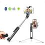 Selfie Stick Tripod,Extendable Selfie Stick with Tripod and Detachable Wireless Bluetooth Remote,LED Fill Light for iPhone X/8/8 Plus/7 Plus/Samsung Galaxy Note 9/S9/Huawei and Other Smartphones-Black