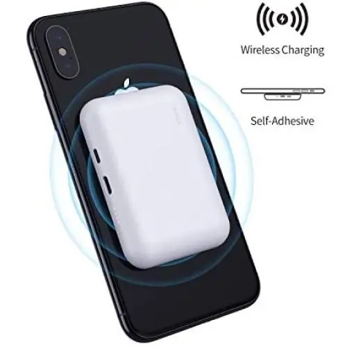 iWALK Qi Wireless Portable Charger Power Bank 3000mah by Sticking to iPhone,Compatible with iPhone Xs, XR, X,11, 8,Plus,Samsung Galaxy S10, S10+, S9, S9+, S8, S8+, Note 9, Nexus, HTC and More, White iWALK Qi Wireless Portable Charger Power Bank 3000mah by Sticking to iPhone,Compatible with iPhone Xs, XR, X,11, 8,Plus,Samsung Galaxy S10, S10+, S9, S9+, S8, S8+, Note 9, Nexus, HTC and More, White