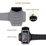 PORTHOLIC Running Arm Bands for Cell Phone, Adjustable Workout Phone Holder Arm Case for iPhone 11/11Pro Max/Xs Max/XR/X/8/7/6s Plus Sports Jogging Band for Samsung Galaxy S10/S9/S8 Plus, Huawei P30