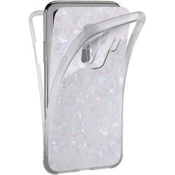 Compatible with Samsung Galaxy S9 Plus Case,PHEZEN Sparkle Bling Crystal Clear Bumper TPU Silicone Rubber Back Cover Slim Fit Shockproof 360 Full Body Protection Case Cover for Galaxy S9 Plus,White