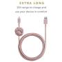 Native Union Night Cable - 10ft Ultra-Strong Reinforced [Apple MFi Certified] Durable Lightning to USB Charging Cable with Weighted Knot for iPhone/iPad (Rose)