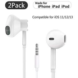 for iPhone Earbuds with 3.5mm Headphone Plug Mic Call+Volume Control for iPhone Earphones Compatible with iPhone 6s/6plus/6/5s,Android,PC in-Ear Headphone Headset -2PACK