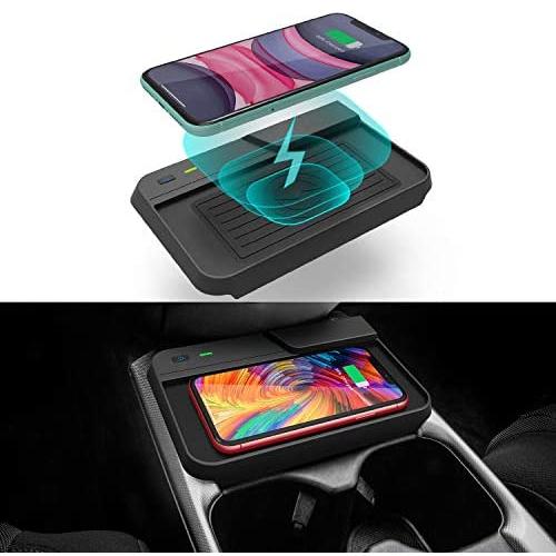 CarQiWireless Wireless Charger for Honda CRV 2019 2018 2017 Car Fast Charging Charger, Center Console Holder Storage Box with QI Enable Cell Phone Wireless Charging Pad Mat for CR-V Interior Accessory