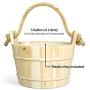 Northwood Sauna - Premium Wooden Sauna Bucket with Ladle and Plastic Inlay - Handmade with 100% Top Quality Pine Wood - Rope Handle for Ease of Use - 4 Liters (1 Gallon)