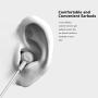 in Ear Headphones, Wired Noise Isolation Earbuds with Microphone and in-line Remote Control, Earphones in Fashion Color Compatible with iPhone iPad Android Smartphones(White)