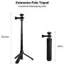 Extension Pole Tripod, Mini Selfie Stick Tripod Stand Handle Grip for Osmo Action/Osmo Pocket/Gopro Series Action Cameras and Smartphone - W1011