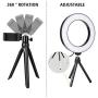 LED Ring Light 6" with Tripod Stand for YouTube Video and Makeup, Mini LED Camera Light with Cell Phone Holder Desktop LED Lamp with 3 Light Modes & 11 Brightness Level (6 inch)