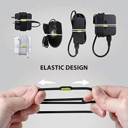 Bone Dual Cord Tie Silicone Cable Straps Reusable Cable Tie Adapter Organizer for Wire Management, Laptop AC Charger, Cell Phone Power Adapter, Power Bank, Mouse Storage, Travel -3 Pack 3 Colors