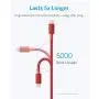 Anker 6ft Premium Nylon Lightning Cable, Apple MFi Certified for iPhone Chargers, iPhone SE/Xs/XS Max/X / 8/7 / 6 Plus / 5s, iPad Pro Air 2, and More (Red)