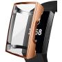 Compatible Charge 3 & 3 Se Case, Kmasic TPU Soft Accessory Protective Case Frame Full Cover Shell Charge 3 Screen Protector, Rose Gold
