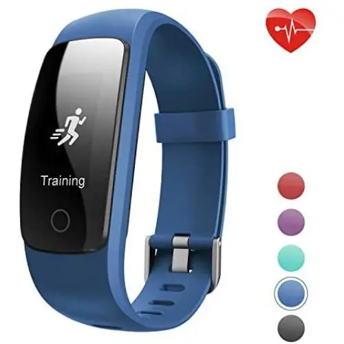 Fitness Tracker HR,Teslasz T107Plus Bluetooth 4.0 Pedometer with Heart Rate Monitor Auto Sleep Monitor Activity Tracker for Android iOS Smart Phone