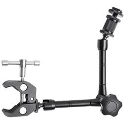 Fotoconic 11" / 28cm Articulating Friction Magic Arm & Large Adjustable Super Rod Clamp Pliers Clip with 1/4" and 3/8" Thread for DSLR Camera Rig, LCD Monitor, LED Lights, Flash Light