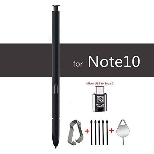 Galaxy Note 10 Pen (Without Bluetooth),Stylus Touch S Pen Replacement for Samsung Galaxy Note 10 / Note 10+ 5G +Type-C Adapter+Tips/Nibs+Eject Pin (Black)