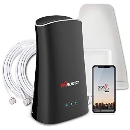 Hiboost Cell Phone Signal Booster for Home & Office, Boosts 4G LTE Voice and Data for All U.S. Carriers - Verizon, T-Mobile, Sprint, AT&T| Up to 3,000 sq. ft. Cellular Repeater Amplifier Kits with APP