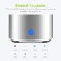 Travel Case Packed, Wireless Mini Bluetooth Speaker with Custom Bass Radiator. EWA A106, Small But Loud, The Next Generation of Portable Speakers for Home, Outdoors, Shower (Silver)