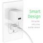 USB Wall Charger iPhone Adapter by TalkWorks | 12W/2.4A | Includes 5ft Lightning Cable Apple MFI Certified For iPhone 11, 11 Pro/Max, XS/Max, XR, X, 8, 7, 6, SE, 5, iPad, iPod, AirPods, Watch - White