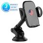 【Updated 3-in-1】 Hands-Free Car Phone Mount, Car Phone Holder with Air Vent Clip and Powerful Suction Cup for Car Air Vent, Dashboard and Windshield, Compatible with All Cell Phones