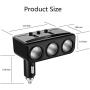 Car Charger with Dual USB, 3 Cigarette Lighter Sockets,Adapter with Voltmeter Monitor fit for 12V,24V Car,Compatible for iPhone,LG,HTC,Samsung,BlackBerry and More