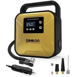 GOOLOO Tire Inflator Air Compressor Portable Tire Pump with LED Light Handle and Digital Pressure Gauge DC12V for Car SUV Bicycle Motorcycles Balls