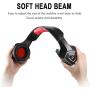 LFJNET V-1 Gaming Headset RGB Illuminated Wired Headphones Universal for Smart Phone Notebook red
