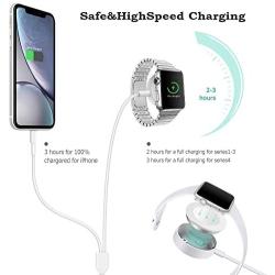 Upgraded 2020 Version ATETION Watch Charger, 2 in 1 iPhone Charger with 3.3ft/1.0m Portable Charging Cable Compatible with for Apple Watch Series 5/4/3/2/1& iPhone11/XR/X/8/8Plus/7/6/iPad4/iPad Air