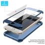 ORETECH iPhone 6S Plus Case, iPhone 6 Plus/6S Plus Case with [2 x Tempered Glass Screen Protector] 360° Shockproof Protective Hard PC+Soft TPU Silicone Cover for iPhone 6 Plus/6s Plus - 5.5 Blue