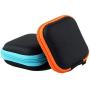 iLovey 2-Pcs Mini Small Square Hard EVA Earbud Earphone Carrying Case for in-Ear Monitor Earphones (IEM) / Small Earphone Headset/USB Cable/Earbuds (Blue+Orange)