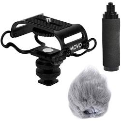 Movo AEK-Z4 Handy Portable Recorder Accessory Kit with Mic Grip, Shock Mount, and Deadcat Windscreen for Zoom H1n, H2n, H4n, H5, H6, Tascam DR-40X, DR-05X, DR-07X, DR-22WL, DR100MKIII