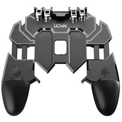 LICHIFIT Mobile Game Controller Turnover Button Gamepad six-Finger Phone Handle Gaming Trigger Fire Aim Key for PUBG iOS Android