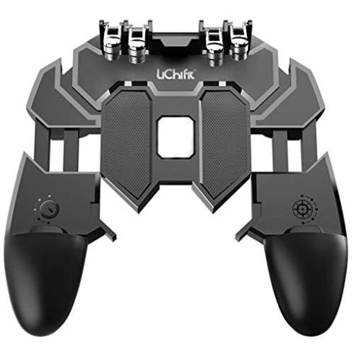 LICHIFIT Mobile Game Controller Turnover Button Gamepad six-Finger Phone Handle Gaming Trigger Fire Aim Key for PUBG iOS Android