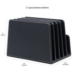 MobileVision Multi Device Stand & Organizer for Smartphones, Tablets and Laptops, Black PU Executive Leather, 5 Slots