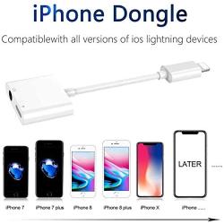 [Apple MFi Certified] 2 in 1 Lightning to 3.5mm Headphone Audio & Charger, for iPhone Headphone Adapter Dongle Charger Jack AUX Audio 3.5 mm with iPhone 11/iPhone X/8 Plus/iPhone 7/7 Plus