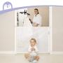 Retractable Baby Gate, Momcozy Mesh Safety Gate for Babies and Pets, Extra Wide Safety Baby Gate 33.7" Tall, Extends to 59" Wide, Pet Dog Gate for doorways, Stairs, Hallways, Indoor/Outdoor (White)