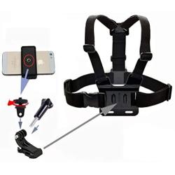 Yoogeer Adjustable Cellphone Selfie Chest Mount Harness Strap with Cell Phone Clip Holder for iPhone 11 Pro Max Xs XR Max X 8 7 6 + 5