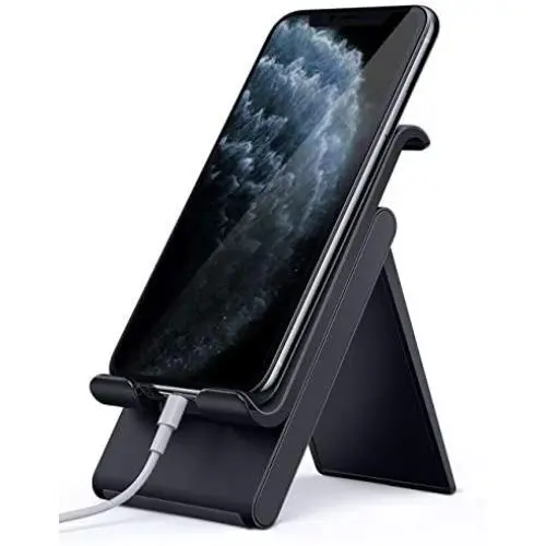 Lamicall Adjustable Cell Phone Stand - Foldable Portable Holder Cradle for Desk, Desktop Charging Dock Compatible with iPhone 11 Pro XS Max XR X 8 7 6S Plus Galaxy S10 S9 S8 Smartphones Black Lamicall Adjustable Cell Phone Stand - Foldable Portable Holder Cradle for Desk, Desktop Charging Dock Compatible with iPhone 11 Pro XS Max XR X 8 7 6S Plus Galaxy S10 S9 S8 Smartphones Black