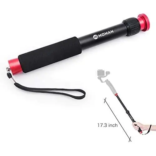 Gimbal Extension Pole, Lightweight Aluminum Telescopic Rod for DJI OSMO Mobile 2 Zhiyun Smooth 4/Q Smartphone Stabilizer and DSLR Camera, 10.4 to 17.3 Inch Adjustable Gimbal Extension Pole, Lightweight Aluminum Telescopic Rod for DJI OSMO Mobile 2 Zhiyun Smooth 4/Q Smartphone Stabilizer and DSLR Camera, 10.4 to 17.3 Inch Adjustable