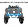 Mobile Game Controller for Pubg/Fotnite, [Upgrade 6 Finger Operation] Mobile Controller with 4 Triggers, L1R1 L2R2 Grip Gamepad Joystick Remote for 4.7-6.5&quot Android iOS Phone