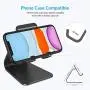 Cell Phone Stand Adjustable, OMOTON Aluminum Desktop Phone Holder Cradle Dock Compatible with All Smartphone iPhone 11 Pro Max Xs Xr X 8 7 6 6s Plus 5 5s 5c, Black
