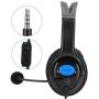 CiCiglow Wired Gaming Chat Headset with Noise-Cancellation Microphone, 3.5mm ABS Lightweight Computer Mobile Phone Over Ear Headphone for PS4(Blue)