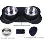 Vivaglory Dog Bowls Stainless Steel Water and Food Feeder with Non Spill Skid Resistant Silicone Mat for Pets Puppy Small Medium Dogs