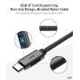 USB C to USB C Cable 10ft [100W 20V/5A], uni Type-C Fast Charging Cable, Braided USB C Cable Compatible with MacBook Pro 2019/2018/2017, iPad Pro 2020/2018, Samsung Galaxy S20/S10/S9, Grey