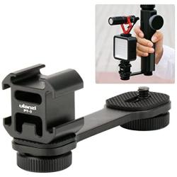 Ulanzi PT-3 Triple Cold Shoe Mounts Plate，Microphone Led Video Light Stand Extension Compatible for DJI OSMO Mobile 2/Zhiyun Smooth 4/Feiyu Vimble 2 Gimbal Stabilizer