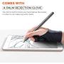 JOYROOM Stylus Pen for iPad, Capacitive Pencil for Kid Student Drawing, Writing, High Sensitivity, with Artist Glove(Palm Rejection), for Touch Screen Devices Tablet, Smartphone (Black)